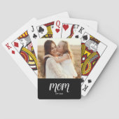 Mom Established Script Black Photo Playing Cards Pokerkaarten (Achterkant)