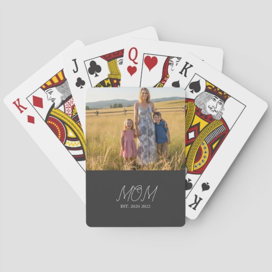 Mom Established Script Black Photo Poker Cards Pokerkaarten (Achterkant)