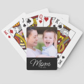 Mom Established Script Black Photo Pokerkaarten (Achterkant)