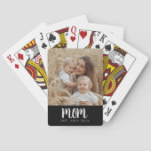 Mom Established  Script Black Photo Pokerkaarten (Achterkant)