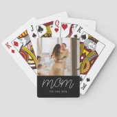 Mom Established Script Black Photo  Pokerkaarten (Achterkant)