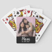 Mom Established Script Black Photo Pokerkaarten (Achterkant)