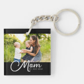 Mom Established Script Black Photo  Sleutelhanger (Achterkant)