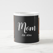 Mom Established Script Black Photo Specialty Mug Grote Koffiekop (Voorkant)