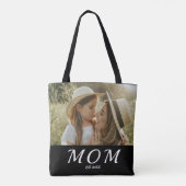 Mom Established Script Black Photo  Tote Bag (Achterkant)