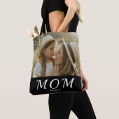 Mom Established Script Black Photo  Tote Bag (Dichtbij)