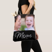 Mom Established Script Black Photo Tote Bag (Dichtbij)