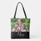 Mom Established Script Black Photo  Tote Bag (Achterkant)