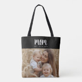 Mom Established Script Black Photo Tote Bag (Achterkant)