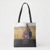 Mom Established Script Black Photo Tote Bag (Voorkant)