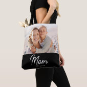 Mom Established Script Black Photo  Tote Bag (Dichtbij)