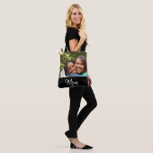 Mom Established Script Black Photo Tote Bag (Op model)