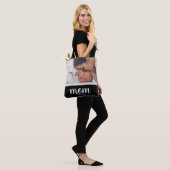 Mom Established Script Black Photo Tote Bag (Op model)