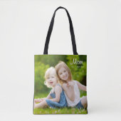 Mom Established Script Black Photo Tote Bag (Voorkant)