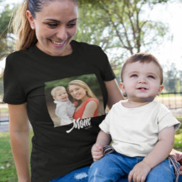 Mom Established Script Photo  T-shirt