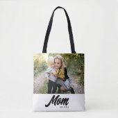Mom Established Script White Photo Tote Bag (Voorkant)