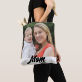 Mom Established Script White Photo Tote Bag (Dichtbij)