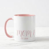 Mom Established Sweet Pink Script New Mom Gift  Mok (Links)