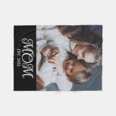 Mom Established White Modern Script Photo Fleece Deken (Voorkant (Horizontaal))