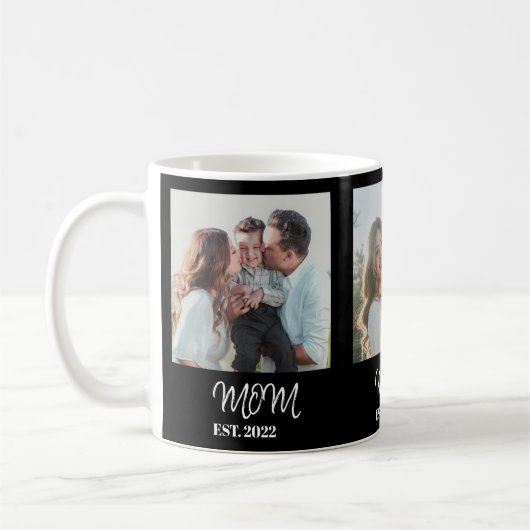 Mom Established, White Script, 3-Photo Coffee Mug Koffiemok (Links)
