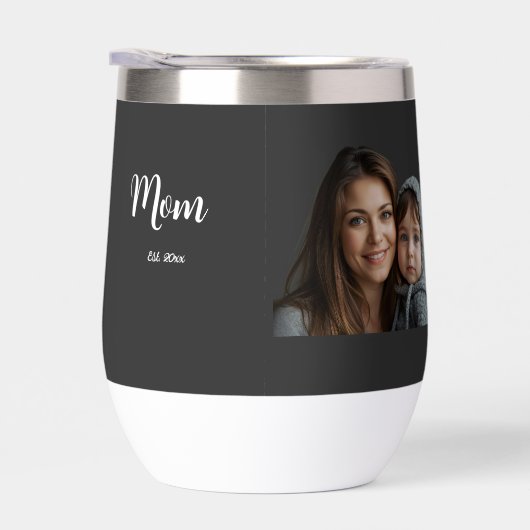 Mom Established Year Black Modern Script (Rechts)