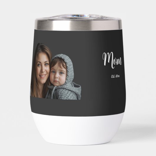 Mom Established Year Black Modern Script  (Voorkant)