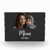 Mom Established Year Black Modern Script Fotoblokken (Voorkant)