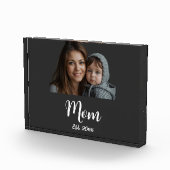 Mom Established Year Black Modern Script Fotoblokken (Rechts)