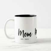 Mom Established Year New Mother Gift Tweekleurige Koffiemok (Links)