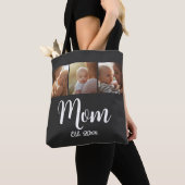 Mom Established year Script Black 3 Photo Tote Bag (Dichtbij)