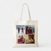 Mom Everything I Am Brush Script 4 Photo Tote Bag (Achterkant)