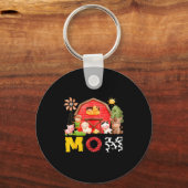 Mom Farm Cow Birthday Boy Matching Family Matching Sleutelhanger (Voorkant)