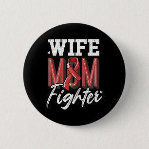 Mom Fighter Brain Aneurysm Awareness Support Grafi Ronde Button 5,7 Cm