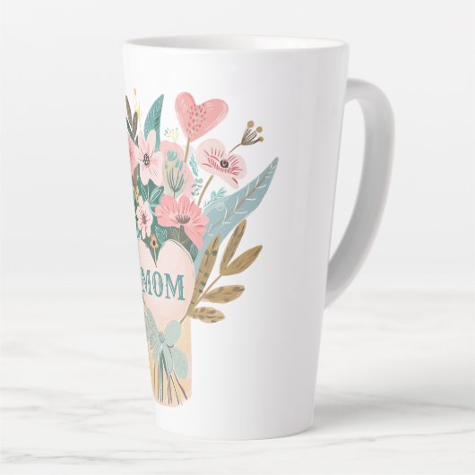 Mom Flower Bouquet Latte Mok (Rechterhoek)