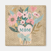 Mom Flower Bouquet Magneet (Voorkant)