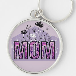 Mom flower sleutelhanger