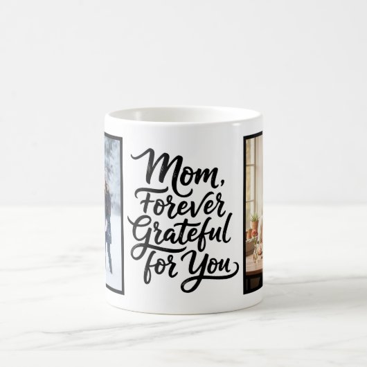 Mom Forever Grateful For You Soft Script 2 Photo Koffiemok (Center)