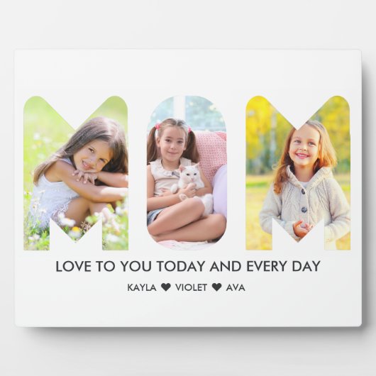 MOM Foto Collage 3 Letter Cutout Persoonlijk Fotoplaat (Voorkant)