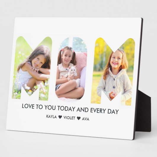 MOM Foto Collage 3 Letter Cutout Persoonlijk Fotoplaat (Zijkant)