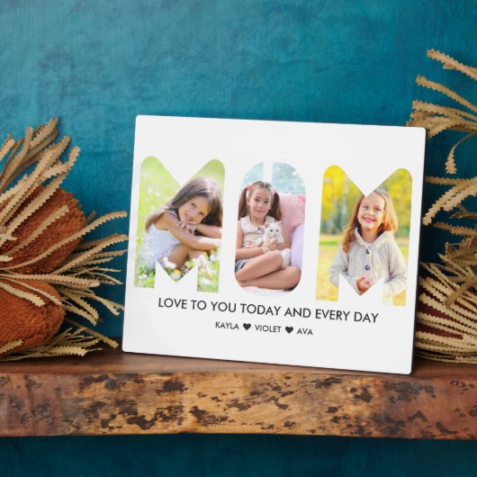 MOM Foto Collage 3 Letter Cutout Persoonlijk Fotoplaat (Zijkant)