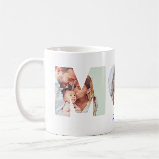 MOM Foto letters Est. Datum eerste keer moeder Koffiemok (Links)