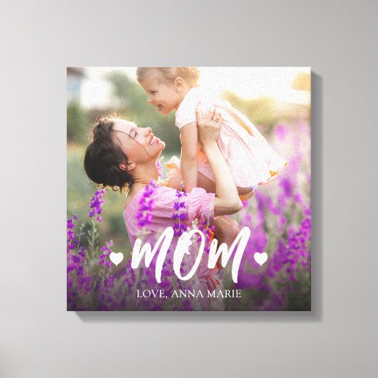 Mom Fotosjabloon Schattige Gepersonaliseerd Canvas Afdruk (Voorkant)