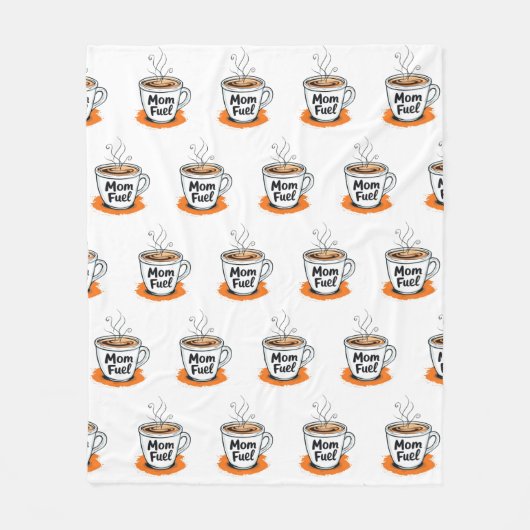 Mom Fuel | Koffie moeder cadeau | Grappige Moederd Fleece Deken (Voorkant)