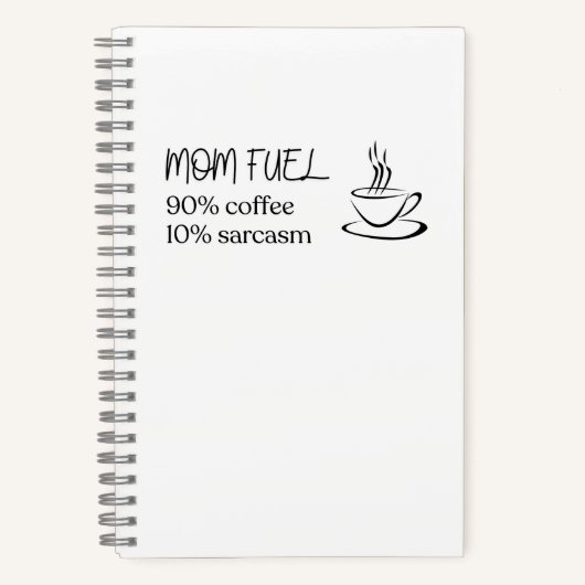 Mom Fuel Koffie Silhouet Quote Notitieboek (Voorkant)