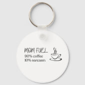 Mom Fuel Koffie Silhouet Quote Sleutelhanger (Achterkant)