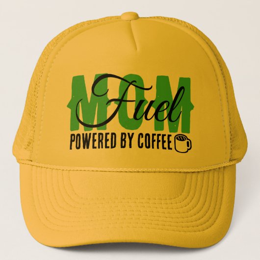 Mom Fuel – Powered by Coffee Funny Mom Trucker Hat Trucker Pet (Voorkant)