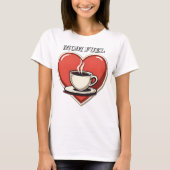 Mom Fuel - Retro Style Hart en Koffie T-shirt (Voorkant)