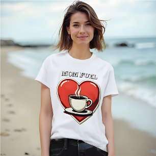 Mom Fuel - Retro Style Hart en Koffie T-shirt