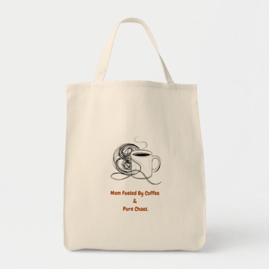 Mom Fueled By Coffee & Pure Chaos T-Shirt | Funny  Tote Bag (Voorkant)