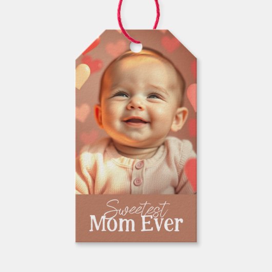 Mom Gift Voeg foto en tekst toe Cadeaulabel (Voorkant)